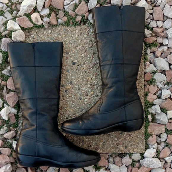 Dansko Darla Tall Black Leather Knee High Boots Womens - Picture 7 of 10